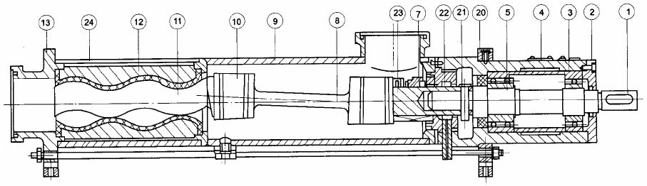 单螺杆泵剖面图